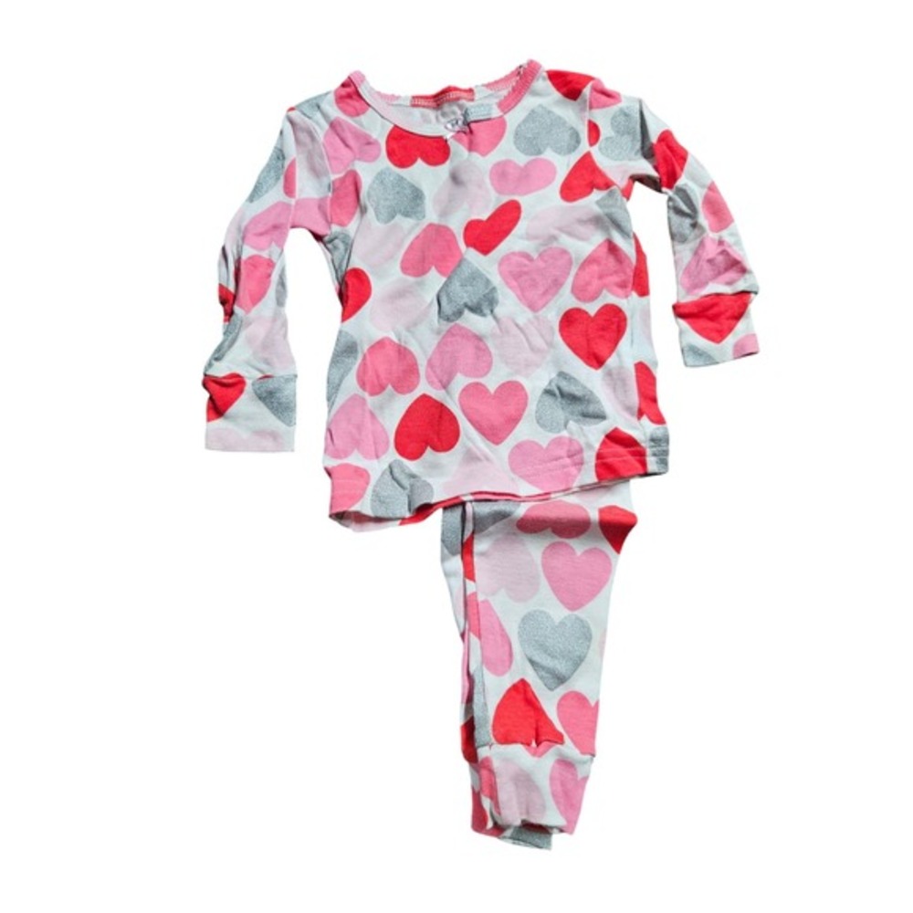 Valentine's Day Hearts‎ Pajama Set Girls Long Sleeve Red Pink Toddler